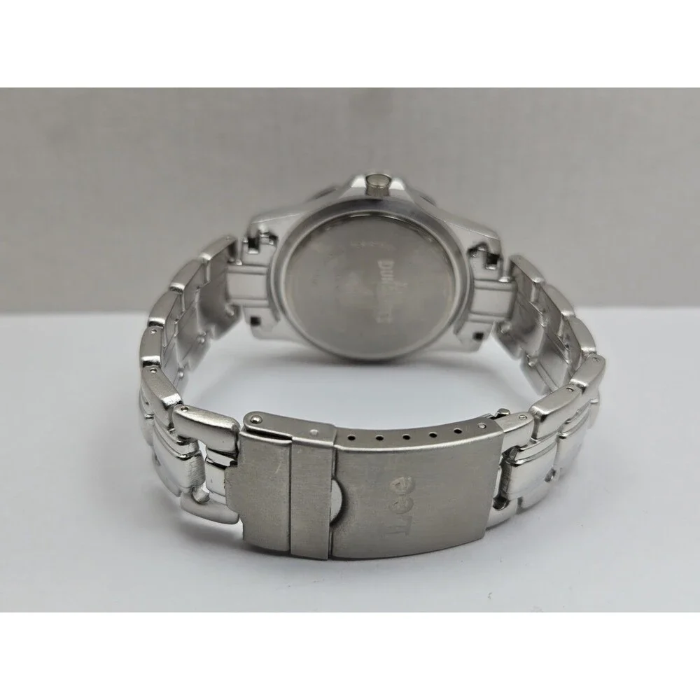 Vintage Lee Dungarees Mens Red Dial Compass Style Metal Bracelet Y2K New Battery